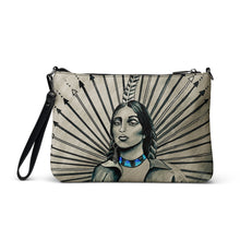 Load image into Gallery viewer, &quot;Four Directions Woman&quot; Black and white with blue accent Crossbody bag