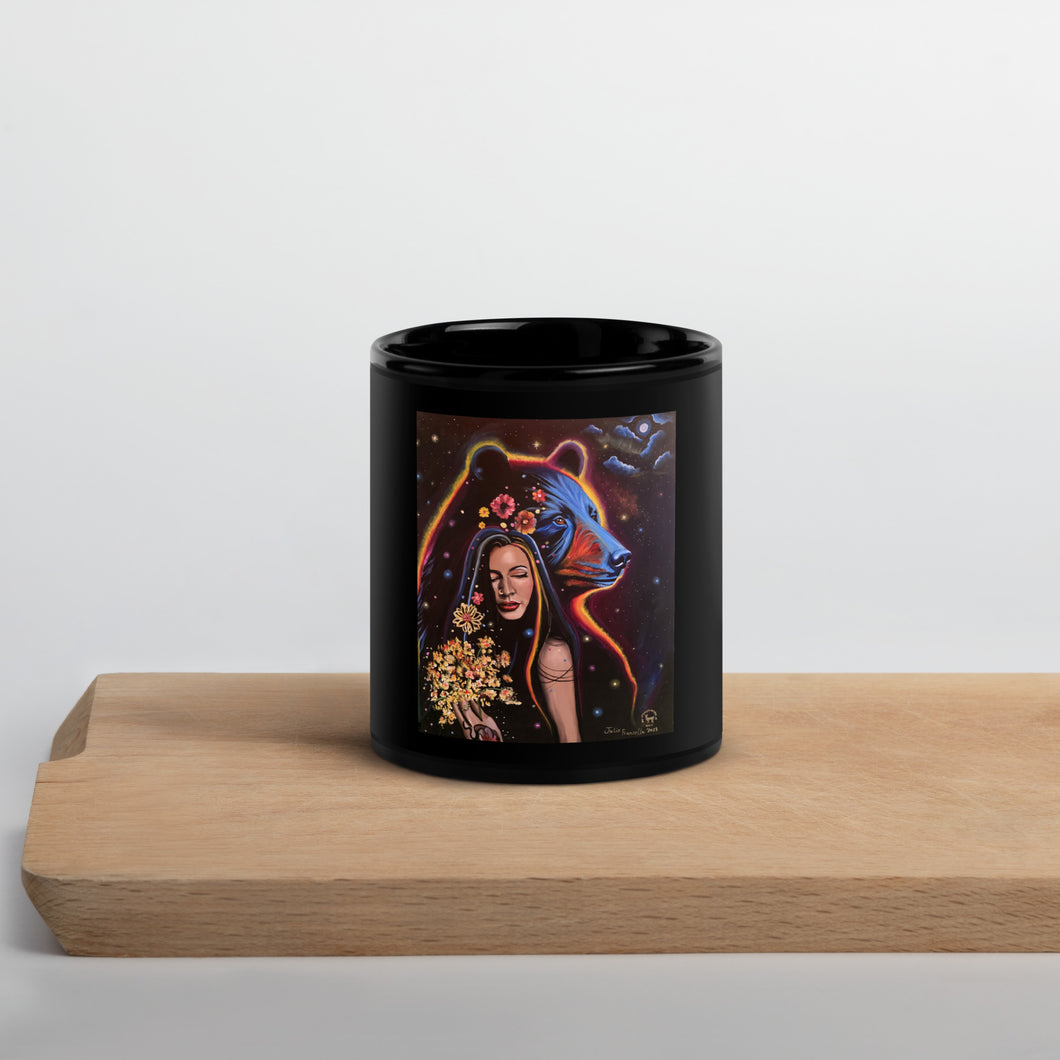 Sky Golden Bear (Osaw Muskwa) Black Glossy Mug